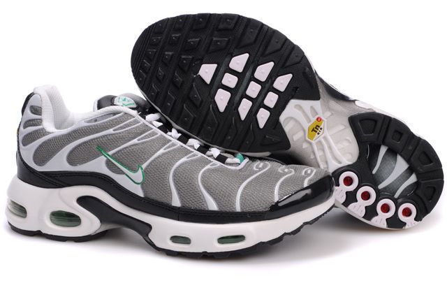 Mens Nike Air Max TN Grey White Black Shoes - Click Image to Close